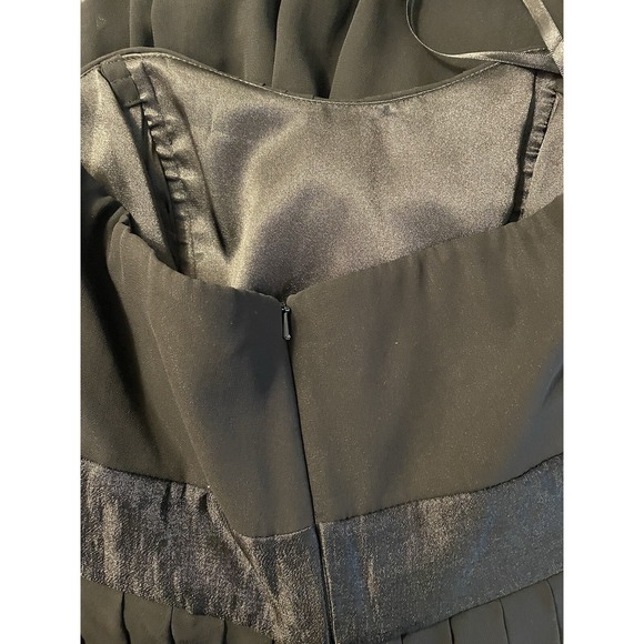 WHITE HOUSE BLACK MARKET SZ 0 BLACK PLEATED STRAPLESS COCKTAIL DRESS BUBBLE HEM - Picture 13 of 13